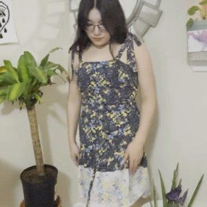 Floral Trumpet Hem Cocktail Dress